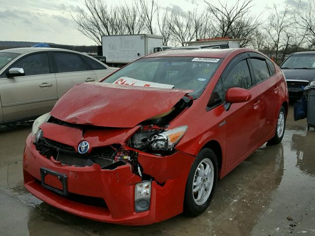 JTDKN3DU2A5180269 - 2010 TOYOTA PRIUS RED photo 2