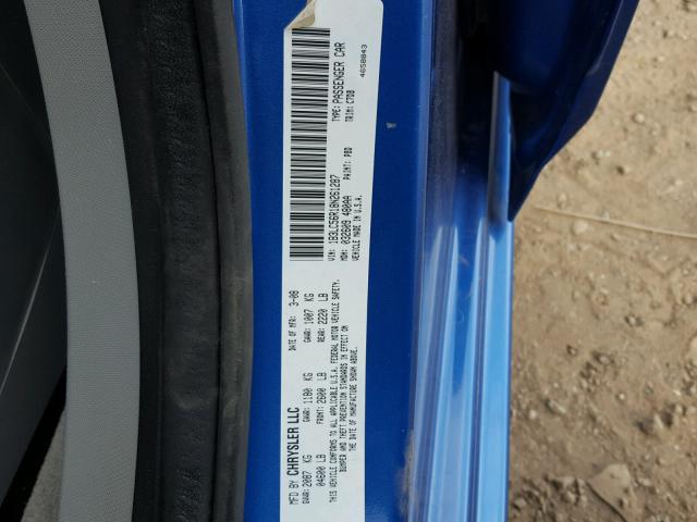 1B3LC56R18N261287 - 2008 DODGE AVENGER SX BLUE photo 10