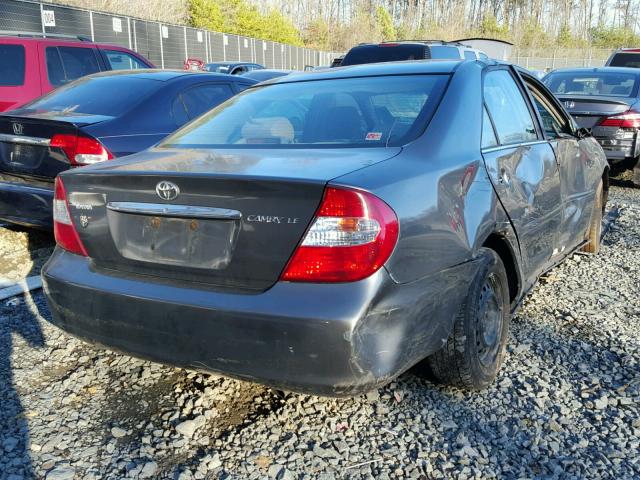 4T1BE32K52U618089 - 2002 TOYOTA CAMRY LE CHARCOAL photo 4