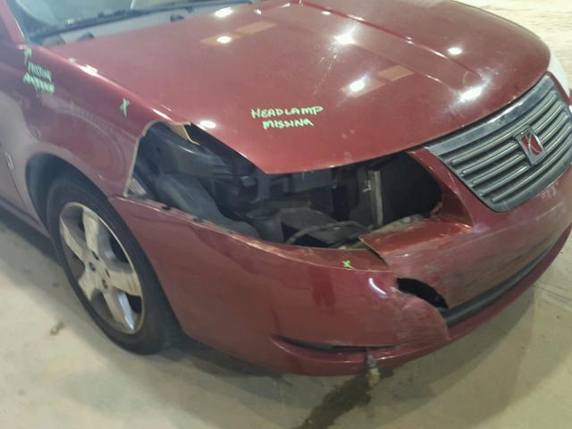 1G8AL55B47Z142970 - 2007 SATURN ION LEVEL RED photo 9