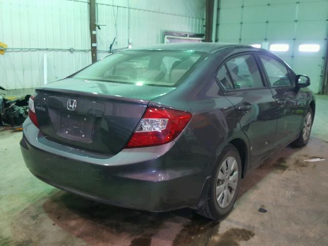 2HGFB2F52CH320277 - 2012 HONDA CIVIC LX GRAY photo 4