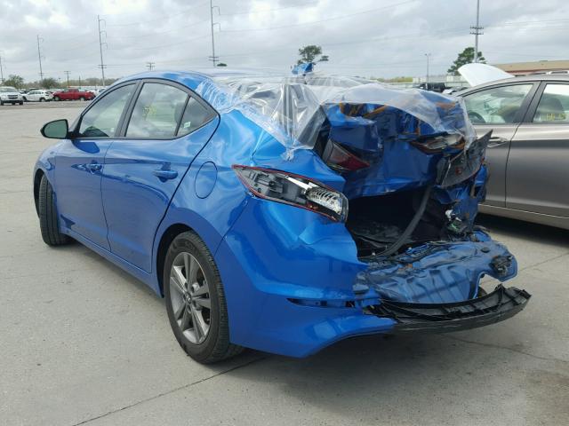 5NPD84LF8JH231122 - 2018 HYUNDAI ELANTRA SE BLUE photo 3