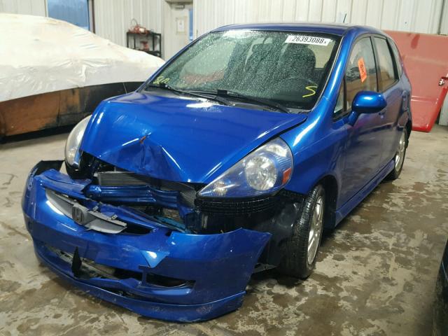 JHMGD38617S028710 - 2007 HONDA FIT S BLUE photo 2