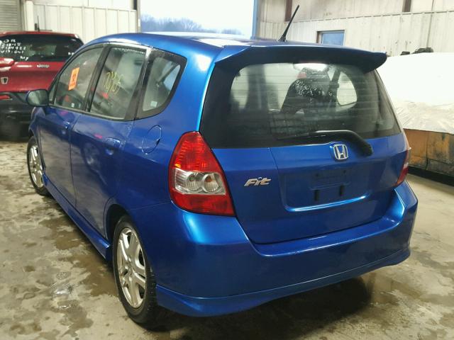 JHMGD38617S028710 - 2007 HONDA FIT S BLUE photo 3