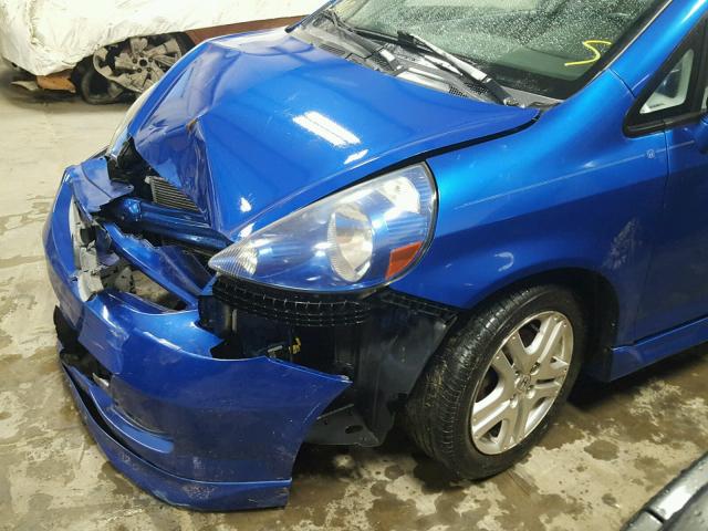 JHMGD38617S028710 - 2007 HONDA FIT S BLUE photo 9