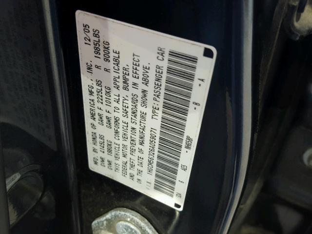 1HGCM56326A059071 - 2006 HONDA ACCORD SE BLUE photo 10