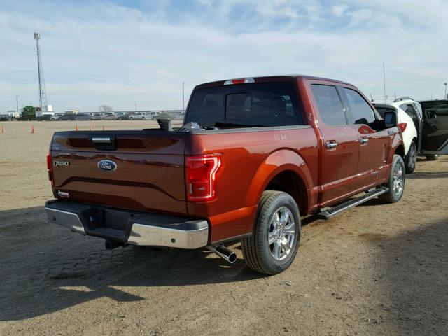 1FTEW1CG0HKE12387 - 2017 FORD F150 SUPER MAROON photo 4