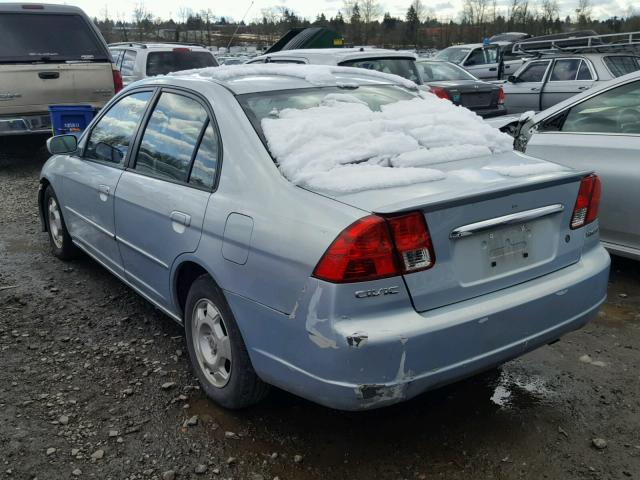 JHMES96603S016884 - 2003 HONDA CIVIC HYBR BLUE photo 3