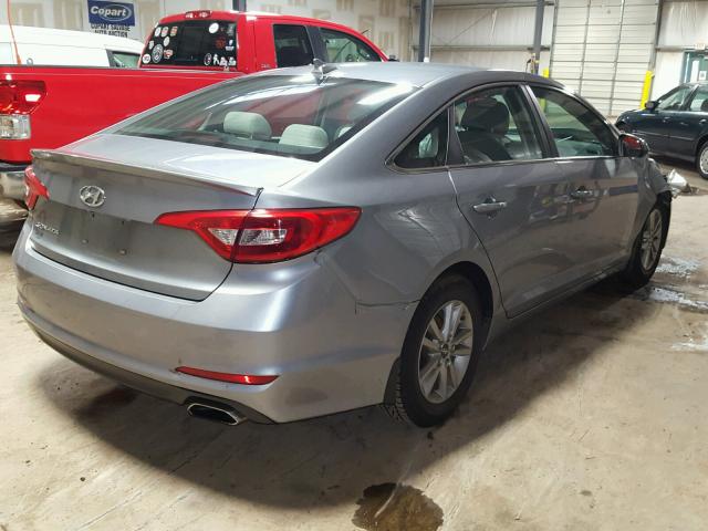 5NPE24AF5FH208641 - 2015 HYUNDAI SONATA SE GRAY photo 4