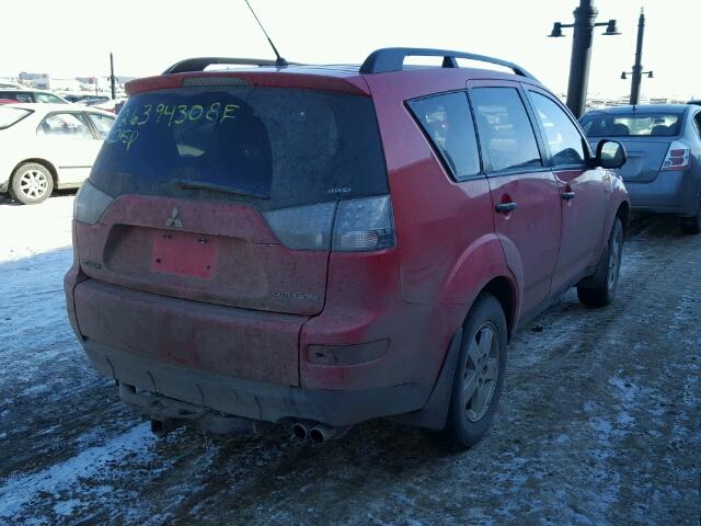 JA4MT31X77Z603324 - 2007 MITSUBISHI OUTLANDER RED photo 4