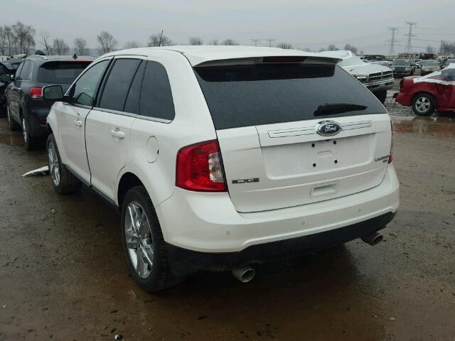 2FMDK4KC2BBA27174 - 2011 FORD EDGE LIMIT WHITE photo 3