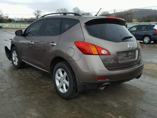 JN8AZ18W39W104800 - 2009 NISSAN MURANO S BROWN photo 3