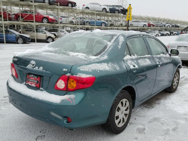 1NXBU40E49Z160481 - 2009 TOYOTA COROLLA BA GREEN photo 4