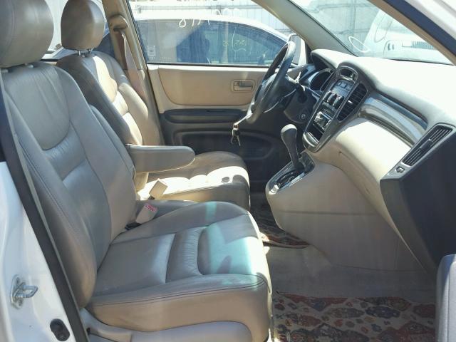 JTEGD21A310016423 - 2001 TOYOTA HIGHLANDER WHITE photo 5