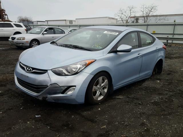 KMHDH4AE9CU232505 - 2012 HYUNDAI ELANTRA GL BLUE photo 2