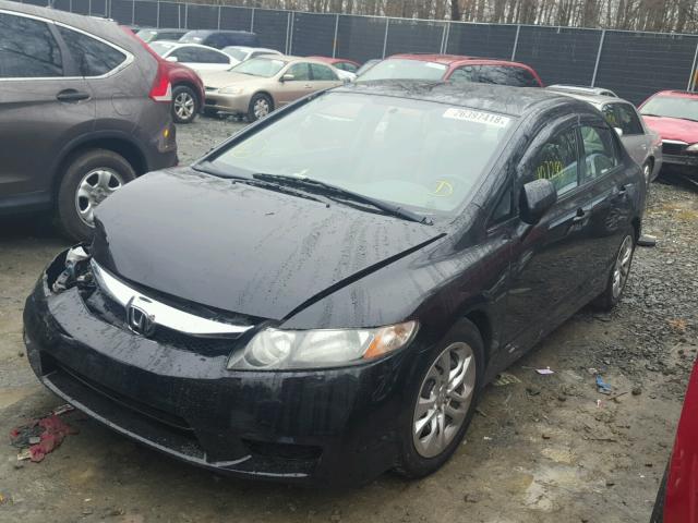 2HGFA16599H301148 - 2009 HONDA CIVIC LX BLACK photo 2