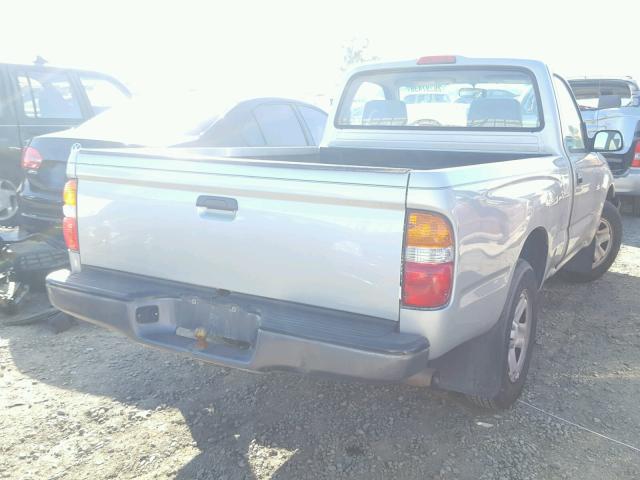 5TENL42NX2Z127015 - 2002 TOYOTA TACOMA SILVER photo 4