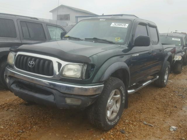 5TEGN92N12Z107736 - 2002 TOYOTA TACOMA DOU GREEN photo 2