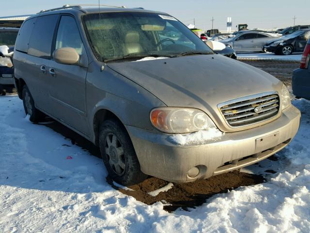 KNDUP131326103663 - 2002 KIA SEDONA EX TAN photo 1