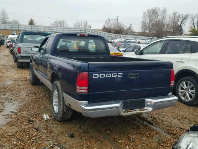 1B7GL22X51S286364 - 2001 DODGE DAKOTA BLUE photo 3