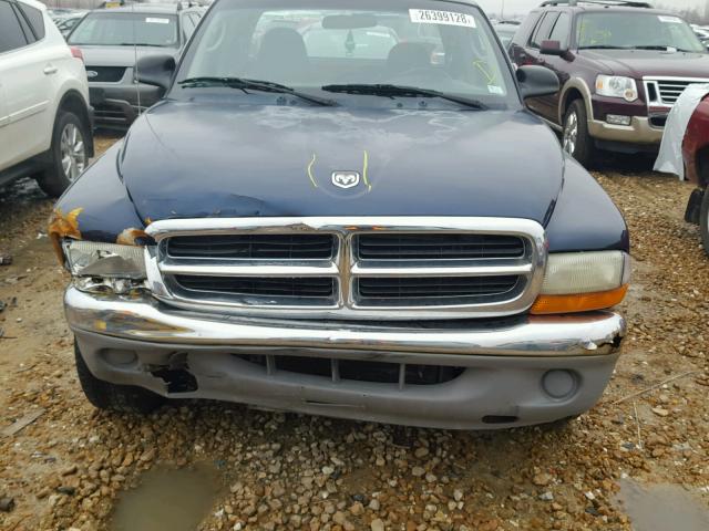 1B7GL22X51S286364 - 2001 DODGE DAKOTA BLUE photo 7