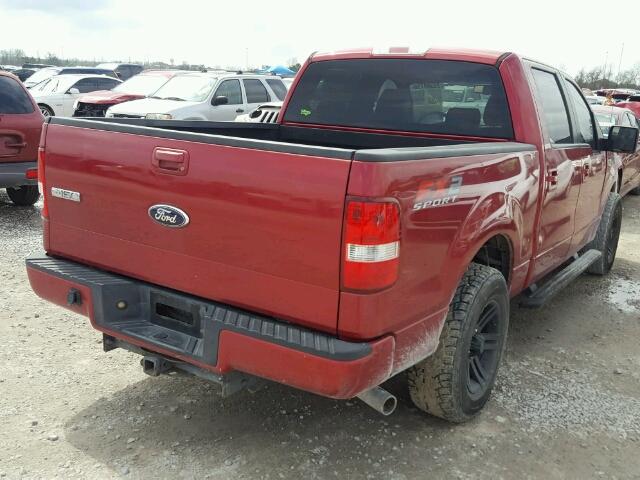 1FTRW12W38KB82144 - 2008 FORD F150 SUPER RED photo 4