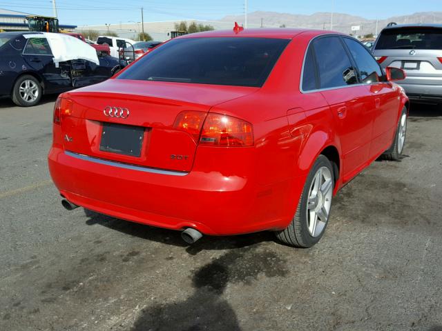 WAUAF78E08A073660 - 2008 AUDI A4 2.0T RED photo 4