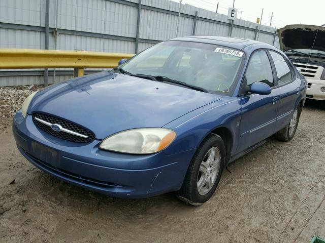 1FAFP56S52G254170 - 2002 FORD TAURUS SEL BLUE photo 2