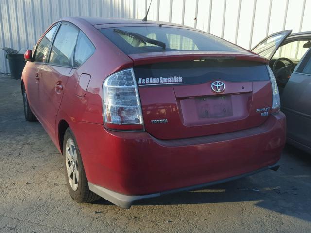 JTDKB20U083365340 - 2008 TOYOTA PRIUS RED photo 3