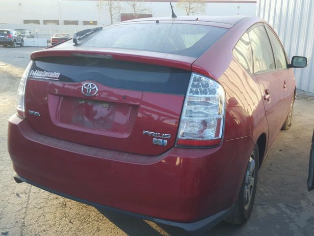 JTDKB20U083365340 - 2008 TOYOTA PRIUS RED photo 4