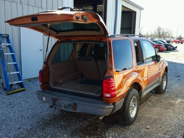 1FMYU60E21UA72555 - 2001 FORD EXPLORER S ORANGE photo 4