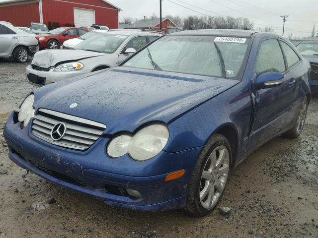 WDBRN47J42A344814 - 2002 MERCEDES-BENZ C 230K SPO BLUE photo 2