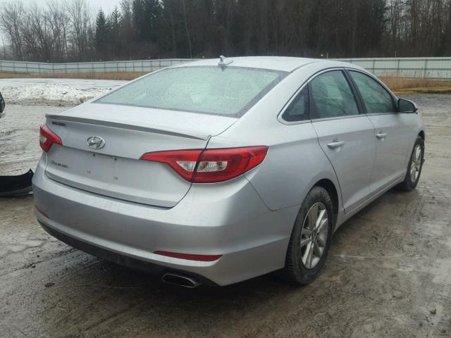 5NPE24AF9FH210134 - 2015 HYUNDAI SONATA SE SILVER photo 4