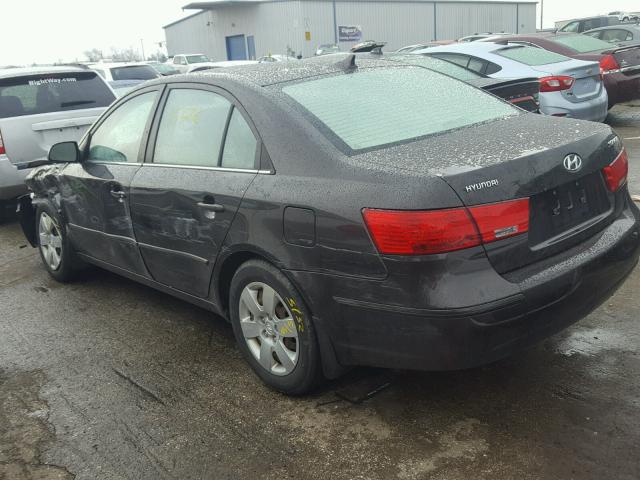 5NPET46C79H549359 - 2009 HYUNDAI SONATA GLS BROWN photo 3