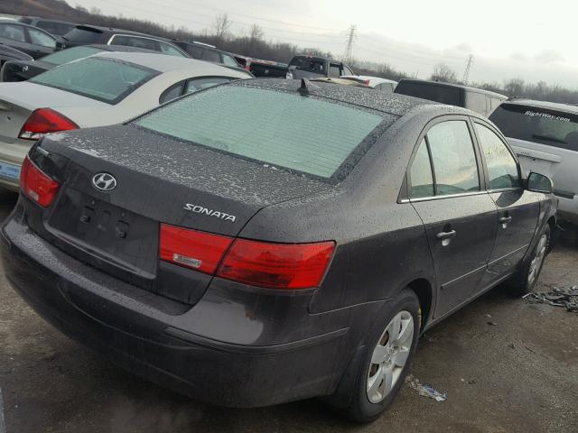 5NPET46C79H549359 - 2009 HYUNDAI SONATA GLS BROWN photo 4