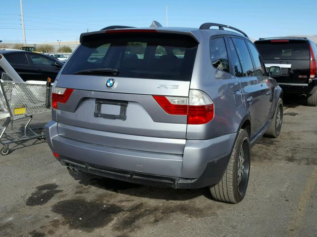 WBXPC93448WJ10148 - 2008 BMW X3 3.0SI SILVER photo 4