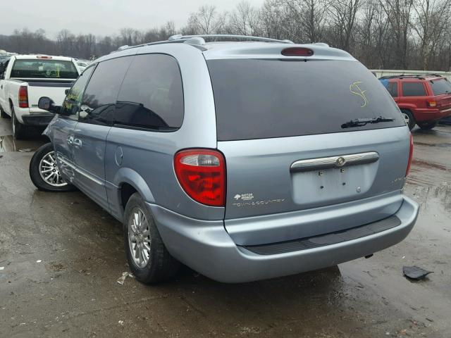 2C8GP64L93R217427 - 2003 CHRYSLER TOWN & COU BLUE photo 3