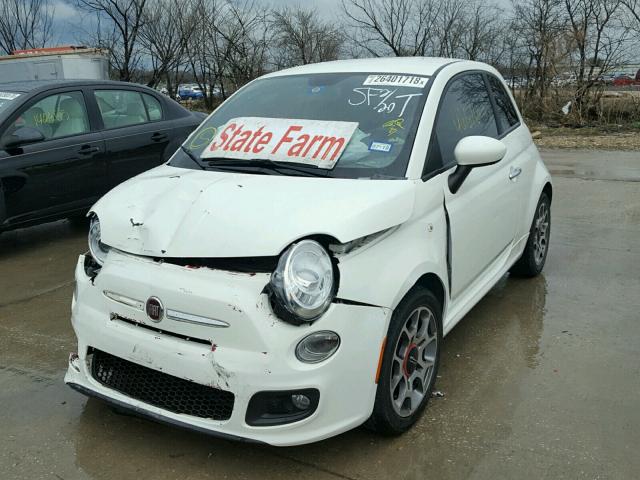 3C3CFFBR1CT344264 - 2012 FIAT 500 SPORT WHITE photo 2