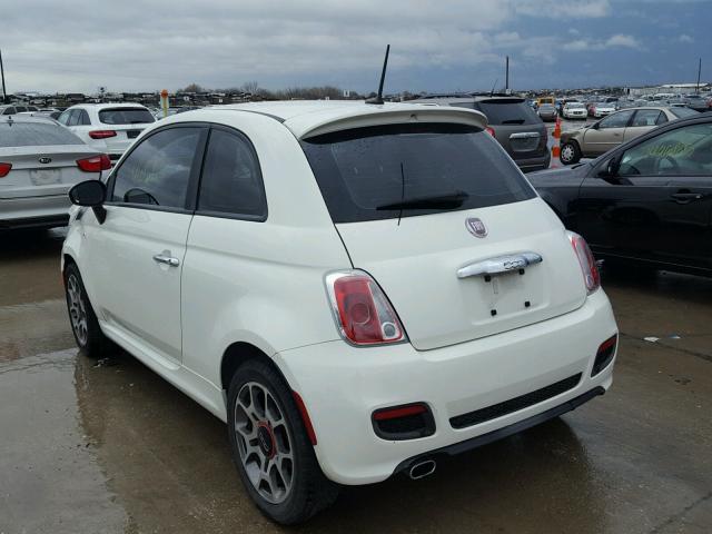 3C3CFFBR1CT344264 - 2012 FIAT 500 SPORT WHITE photo 3