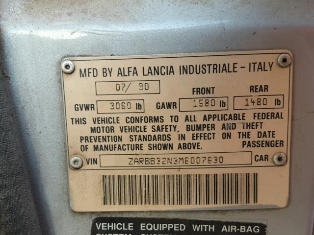 ZARBB32N3M6007630 - 1991 ALFA ROMEO SPIDER VEL SILVER photo 10