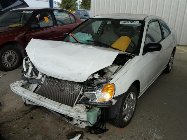 1HGEM22522L082234 - 2002 HONDA CIVIC LX WHITE photo 2