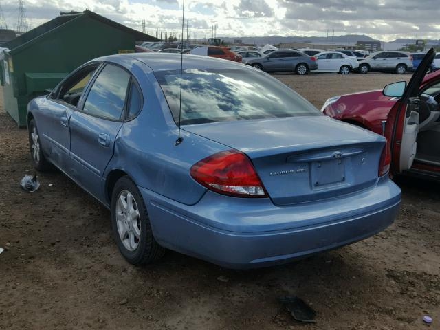 1FAFP56U96A227046 - 2006 FORD TAURUS SEL BLUE photo 3