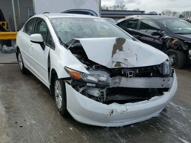 19XFB2F59CE109880 - 2012 HONDA CIVIC LX WHITE photo 1