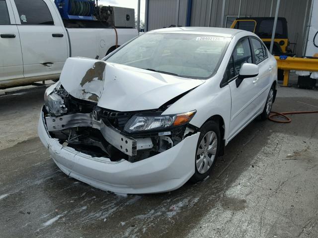 19XFB2F59CE109880 - 2012 HONDA CIVIC LX WHITE photo 2