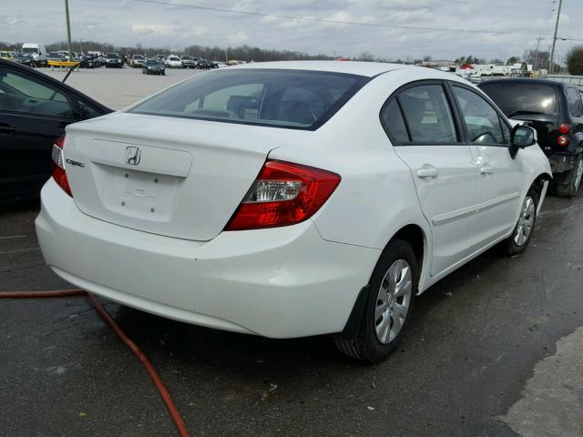 19XFB2F59CE109880 - 2012 HONDA CIVIC LX WHITE photo 4