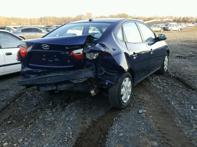 KMHDU46D78U538007 - 2008 HYUNDAI ELANTRA GL BLUE photo 4