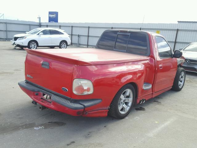 2FTZF073X2CA49904 - 2002 FORD F150 SVT L RED photo 4