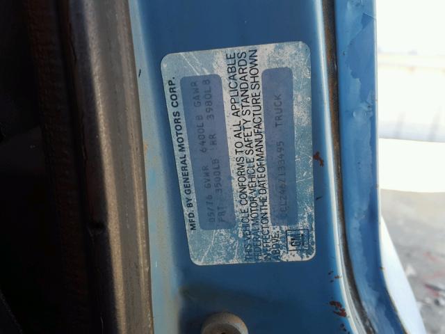 CCL246Z133495 - 1976 CHEVROLET CUSTOM BLUE photo 10