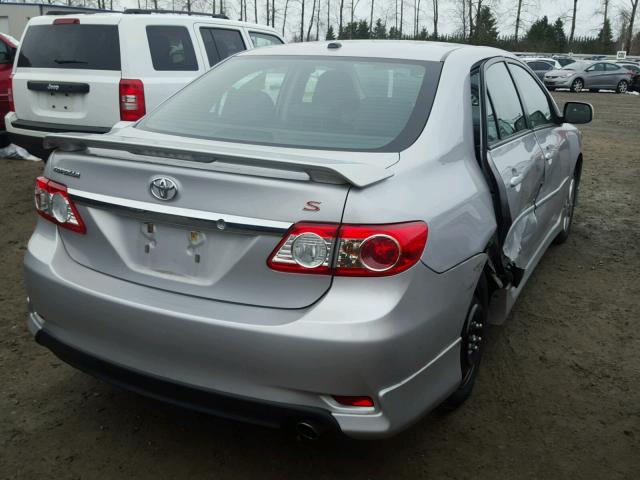 2T1BU4EE5CC770682 - 2012 TOYOTA COROLLA BA SILVER photo 4