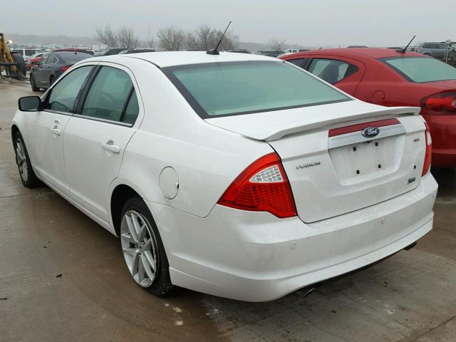 3FAHP0JG3AR234666 - 2010 FORD FUSION SEL WHITE photo 3